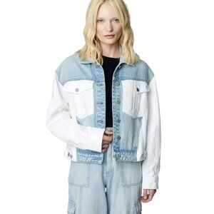 Blank NYC Women's Two-Tone Denim Jean Jacket Small NWT